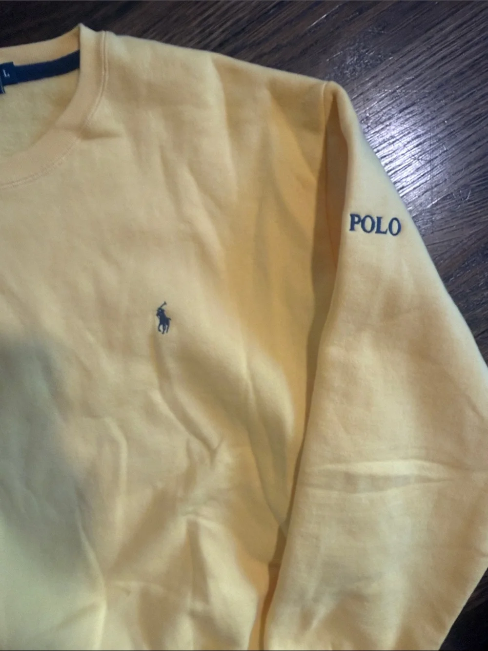 Polo by Ralph Lauren Yellow Crewneck Sweatshirt with Navy Pony